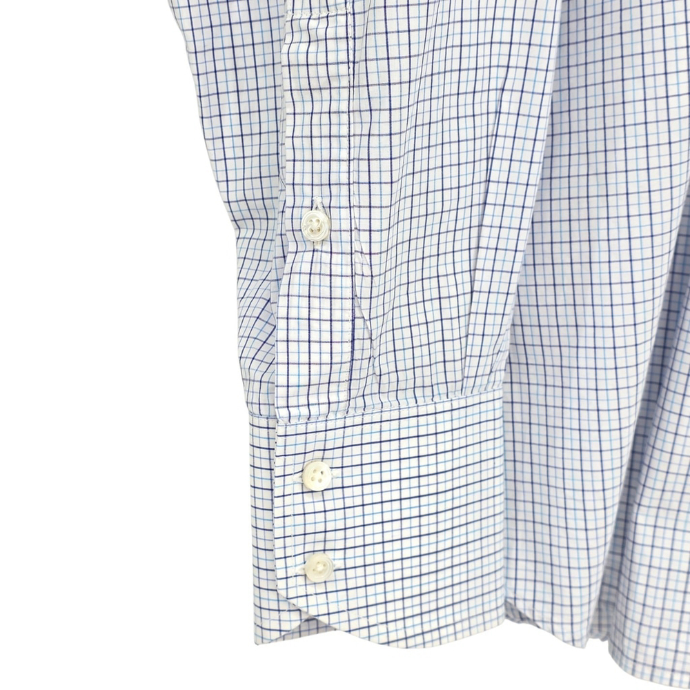 Quiet Luxury Hideoki Bespoke Blue Check Dress Shirt Mens Large Tailored - Picture 7 of 9